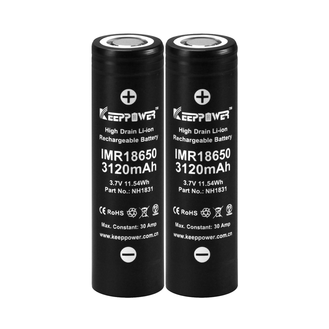 トイガン KEEPPOWER 18650 3120mAh KEEPPOWER IMR18650 HN1831 リチウムイオンバッテリー 3120mAh 30A連続