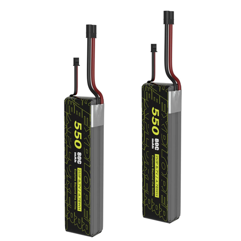 Flywoo Explorer 2S 550mAh HV 80C XT30 リポバッテリー (2個セット)