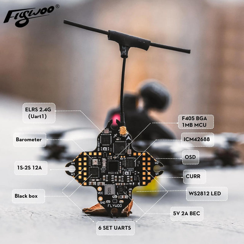 Flywoo GOKU Versatile F405 1-2S 12A AIO W / build-in ELRS 2.4g RX (MPU6000)