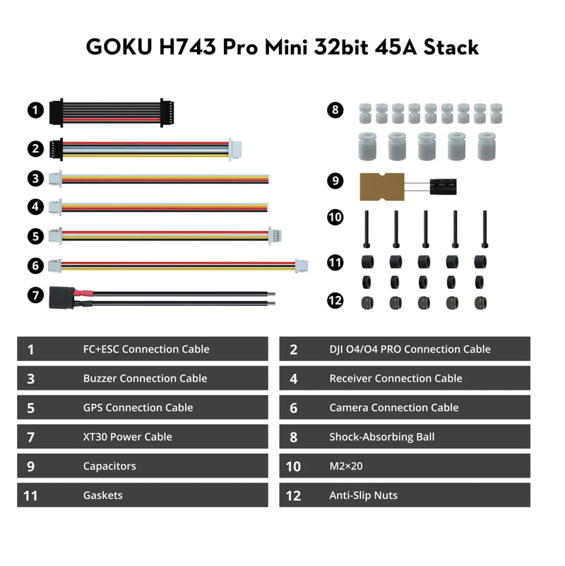 Flywoo GOKU H743 PRO Mini 45A 32bit 128K フライトコントローラー