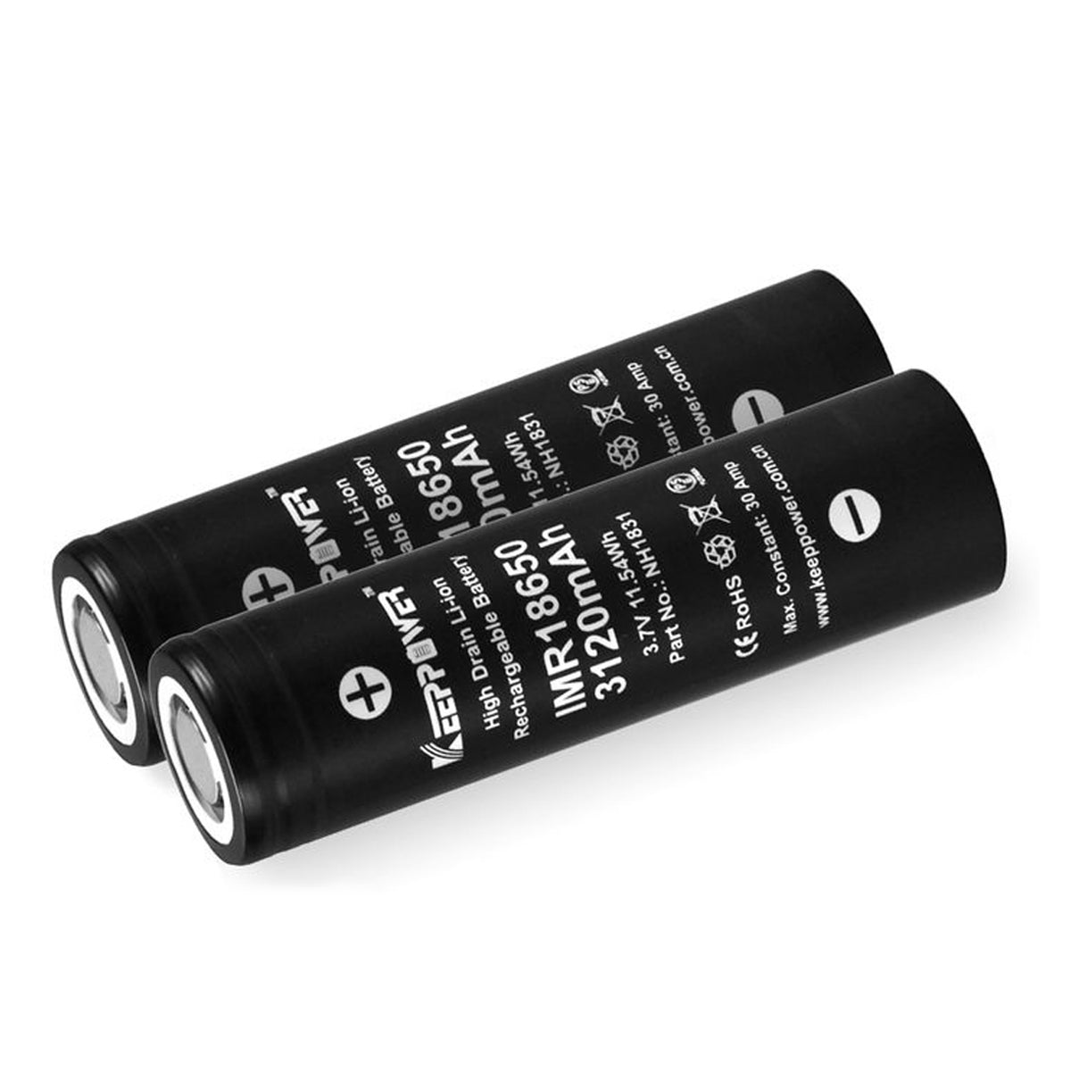 KEEPPOWER IMR18650 HN1831 リチウムイオンバッテリー 3120mAh 30A連続